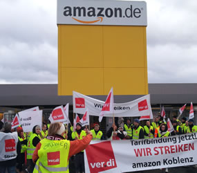 Bilder vom Streik bei Amazon am 17.12. in Koblenz von Ursel Beck