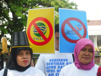 Wasserprotest in Djakarta