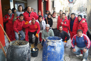 Die Müllabfuhr in Montevideo beim Generalstreik am 5.8.2015