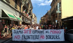 MigrantInnenprotest Ventimiglia August 2015