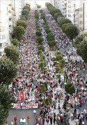 Die grösste Demonstration in der Geschichte Vigos am 3. September 2015 gegen Privatisierung des Krankenhauses