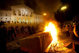 Protest in Porto gegen den Staatspräsidenten am 23.10.2015