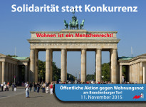 Solidarität statt Konkurrenz: Öffentliche Aktion gegen Wohnungsnot, 11. November 2015, Berlin