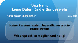 Sag nein:  Keine Daten für die Bundeswehr (Aufruf März 2016)