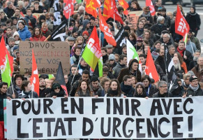 Demo gegen Notstand in Rennes 23.1.2016