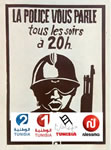 „Die Polizei spricht jeden Abend um 20 Uhr zu Euch“: ein Pariser Plakat vom Mai 1968 wird für Tunesien wiederverwertet