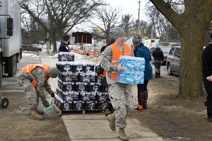 Nothilfe: Wasser für Flint, uSA, Januar 2016