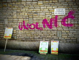 Plakate gegen zwangsräumung in Poznan, Mai 2016