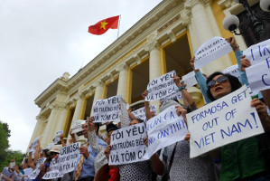 Protest gegen Fischsterben in Hanoi im Mai 2016