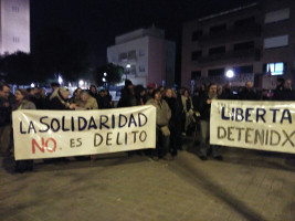 Demonstration vor der griechischen Botschaft in Madrid wegen der Festnahme zweier baskischer Aktivisten 26.12.2016