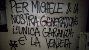 Protestplakat wegen Selbstmord in Italien am 8.2.2017