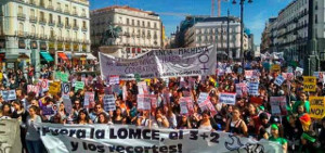 Demonstration in Madrid beim Bildungsstreik am 9.3.2017