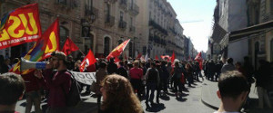 Demonstration in Catania beim Schulstreik der Basisgewerkschaften in Italien am 17.3.2017