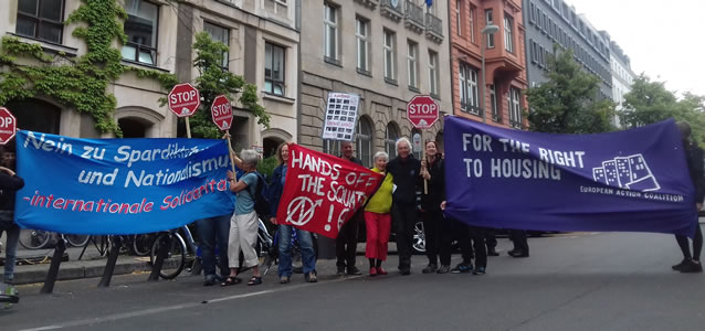 Verteidigt „City Plaza“ und andere selbstbestimmte Räume für Geflüchtete! Protestaktion vor der griechischen Botschaft in Berlin am 23.6.2017