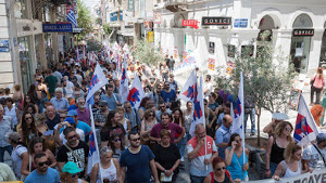 Demonstration während des Hotelstreiks - Athen 20.7.2017