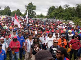 Demonstration der Freeport Streikenden in Papua im Juli 2017