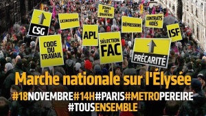 Mobilisierungsplakat Paris 18.11.2017