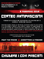 Antifa Mobilisierungsplakat 3.2.2018 in Genua