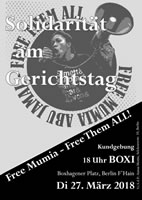 [Kundgebung am 27.3.2018 in Berlin] FREE MUMIA – Free Them ALL!
