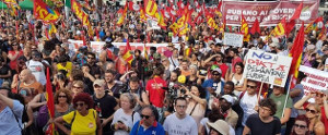Demo in Rom gegen den Mord an sacko und die Flchtlingspolitik der Rechtsregierung am 16.6.2018