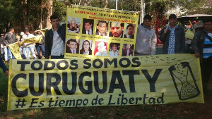 Eine der zahlreichen Protestaktionen wegen Curguaty in Paraguay