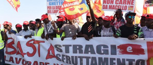 Streikdemo der afrikanischen Erntehelfer am 8.8.2018 in Foggia