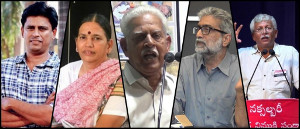 5 AktivistInnen am 28.8.2018 quer durch Indien festgenommen