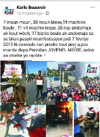 Protestplakat gegen Todesschüsse der haitianischen Polizei am 7.2.2019