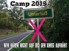Vom 1. – 9. September 2019 wird es wieder ein Camp unter dem Motto „Rheinmetall entwaffnen – Krieg beginnt hier“  in Unterlüß geben