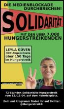 Das Plakat zu den Solidaritätsaktionen mit dem kurdischen Massenhungerstreik im April 2019