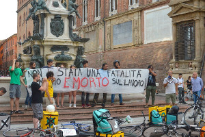 Die Protestaktion der Riders Union in Bologna am 10. Juni 2019 - einen Tag nach dem Tod von Mario Ferrara
