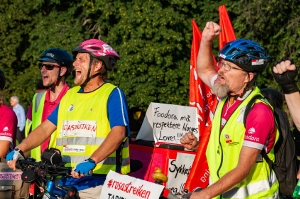 Streik in Rosa: Im August begannen die Foodora FahrerInnen in Oslo ihren Streik