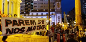 Protest gegen den neuerlichen Kindsmord der Militärpolizei in Rio am 23.9.2019