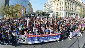 Der zweite Streik in Griechenland innerhalb einer Woche, hier am 2.10.2019 in Athen gegen die neoliberalen Pläne der neuen Rechtsregierung