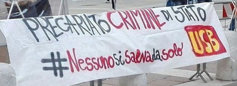 Gewerkschaft Unione Sindacale di Base (USB) in Italien gegen Prekarisierung durch die Corona-Krise