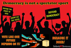 UE-Plakat zur US-Wahl 2020: Streik für demokratische Rechte