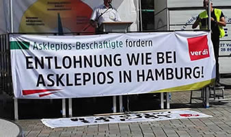Warnstreiks in Brandenburger Asklepios-Kliniken für Entlohnung nach TVöD wie in Hamburg