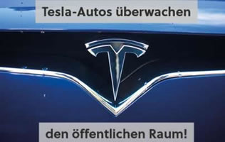Tesla-Autos überwachen den öffentlichen Raum