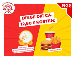 NGG: Eine ganze Stunde arbeiten Servicekräfte in der Systemgastronomie, um sich ein einzelnes #BigMac Menü leisten zu können!