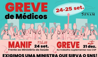 Streiks und landesweite Demonstrationen zur Rettung des öffentlichen Gesundheitswesens SNS in Portugal gehen am 24. und 25. September 2024 weiter