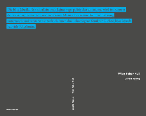 Wien Feber Null: EINE Ästhetik des Widerstands. Überarbeitete Neuausgabe (Open Access) des Buches von Gerald Raunig im Verlag transversal tex