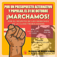 El Salvador am 31.10.2024: Marsch gegen Haushaltskürzungen 2025 (Bloque de Resistencia Y Rebeldía Popular)