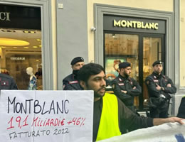 Sudd Cobas-Protest gegen Montblanc in Firenze/Italien 