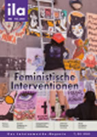 Die ila 482 vom Februar 2025 mit dem Schwerpunkt "Feministische Interventionen"